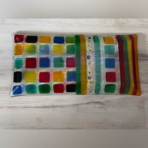 Vintage Murano Style Fused Art Glass Platter